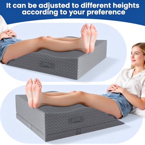 Adjustable Memory Foam Leg Elevation Pillow for Recovery