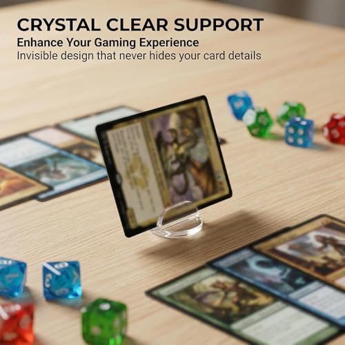 30 Pack Translucent Card Stands - Durable Acrylic Display Holders