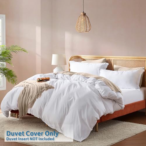 Soft Double-Brushed Queen Duvet Cover Set - 3-Piece Bedding with Pillow Shams