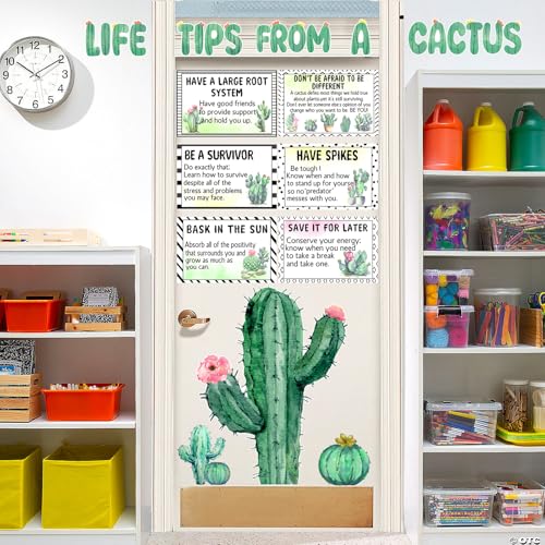 Cactus Motivational Bulletin Board Set for Classroom Decor, 41 Pieces