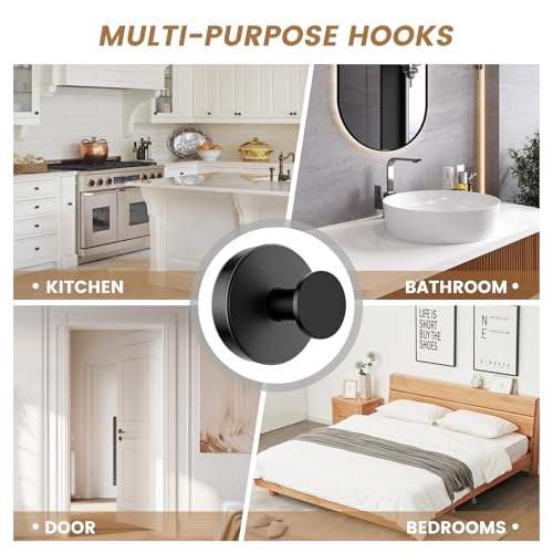 Heavy Duty Suction Cup Hooks - Stainless Steel Shower Towel Hooks, 4 Pack