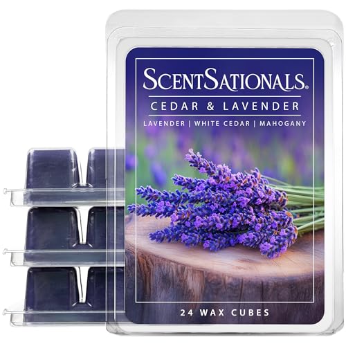 Cedar & Lavender Scented Wax Melts - 24 Cubes, Long-Lasting Home Fragrance