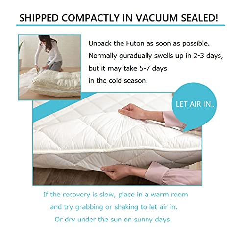 Japanese Futon Mattress Twin Size 39x79in, Foldable Floor Bed