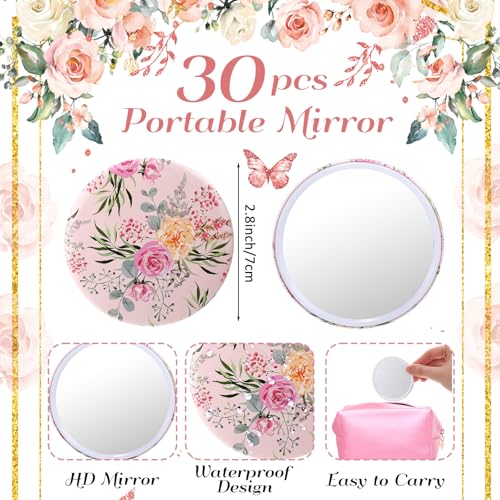 30-Piece Quinceanera Party Favors Set with Pocket Mirrors and Gift Bags