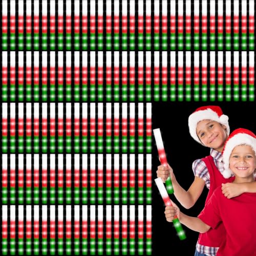 VIHOSE 36 pcs 16in LED Foam Sticks Red Green White with 3 Flash Modes