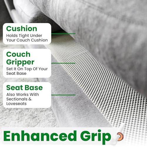 Couch Cushion Grip Tape and Non-Slip Pad Bundle - 3 Seater