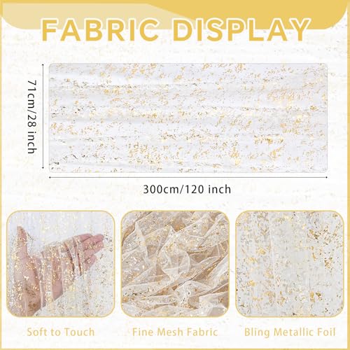 Beige Gold Metallic Gauze Table Runner 28x120 Inches - B-COOL