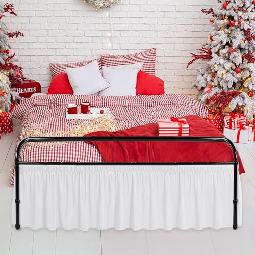 Wrap Around Queen Size Bed Skirt - 15 Inch Drop Split Corner Dust Ruffle