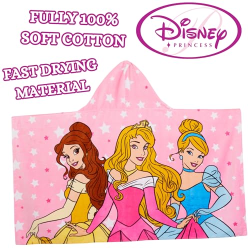 Disney Kids Pink Princess Hooded Towel - Bath & Beach Poncho for Girls