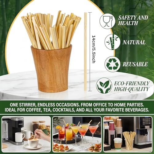 Rainflow Eco-Friendly Coffee Stir Sticks 1000 Pack - Biodegradable 5.5 Inch