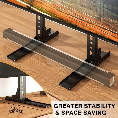 Universal Tabletop TV Stand Legs for 20-75 Inch Screens, Heavy Duty Steel Base