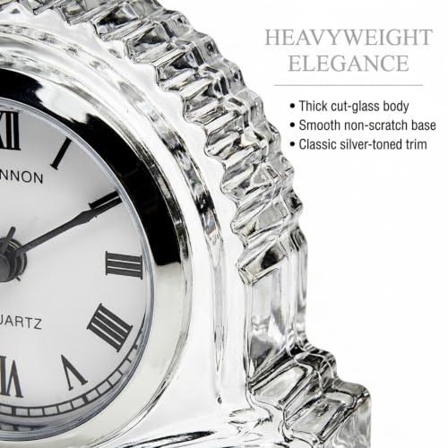 Small Crystal Mantle Clock for Home Decor