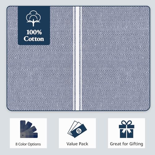 100% Cotton Kitchen Towels 6-Pack - Lint-Free Dish Towels (14x25 In)
