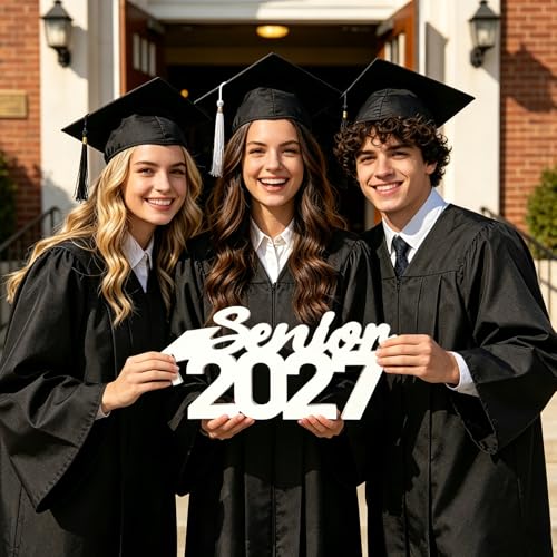 Senior 2027 Graduation Table Sign, Wooden Photo Prop Centerpiece