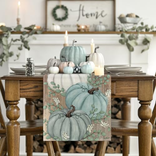 Artoid Mode 13 x 48 Inch Table Runner - 210 GSM Polyester, Wood-Blue