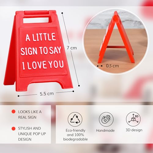 I Love You Romantic Desk Sign – Freestanding Keepsake Gift for Anniversaries