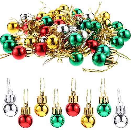 96-Piece Mini Christmas Ball Ornaments - 0.79" Shiny Xmas Tree Decor