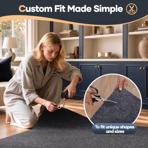 1/4 Inch Thick Felt Rug Pad for Hard Floors - 10 x 14 Ft Area Rug Underlay