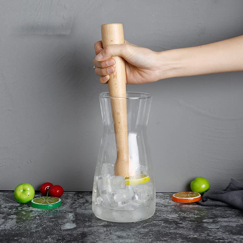 1 Pack Wooden Cocktail Muddler 10 Inch Bar & Home Bartending Tool