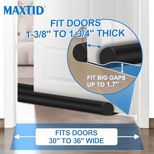 Under Door Draft Stopper 36 Inch - Adjustable Door Seal & Noise Blocker
