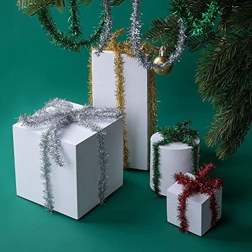 Glitter Metallic Tinsel Garland Ribbon (6 Rolls, 33 Yards) - Christmas Decor