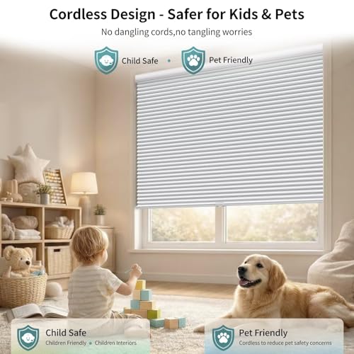 Cordless Blackout Cellular Shades - Custom Size, Thermal Insulation, Child & Pet Safe
