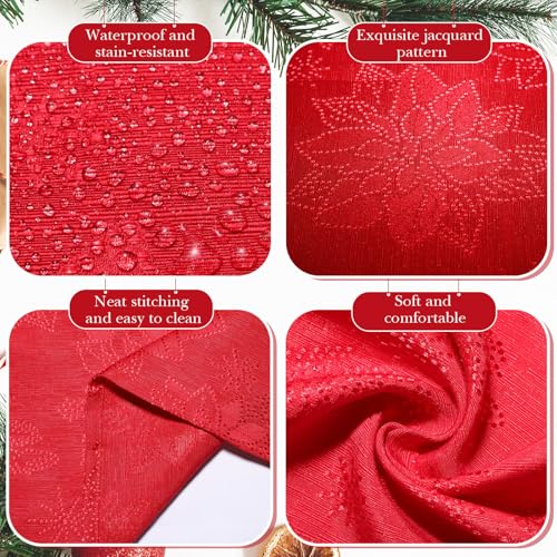Set of 6 Red Jacquard Damask Christmas Cloth Napkins - Windkream
