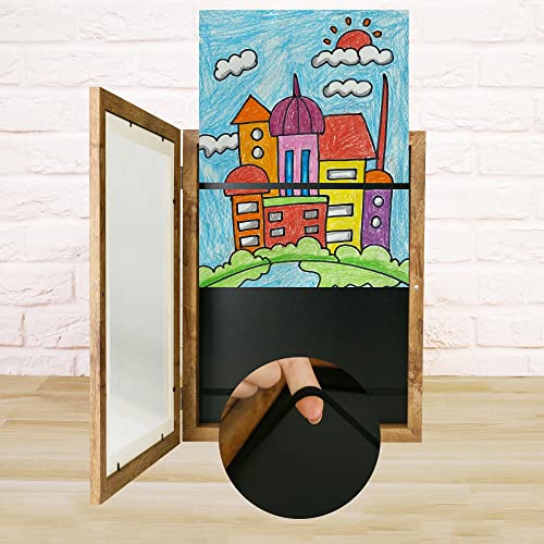 Kids Art Frames 8.5x11 Set of 2, Front Opening Display with Storage