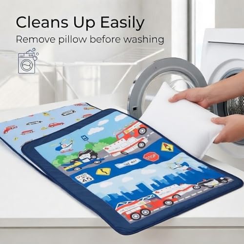Everyday Kids Toddler Nap Mat with Removable Pillow - Fire & Police Rescue