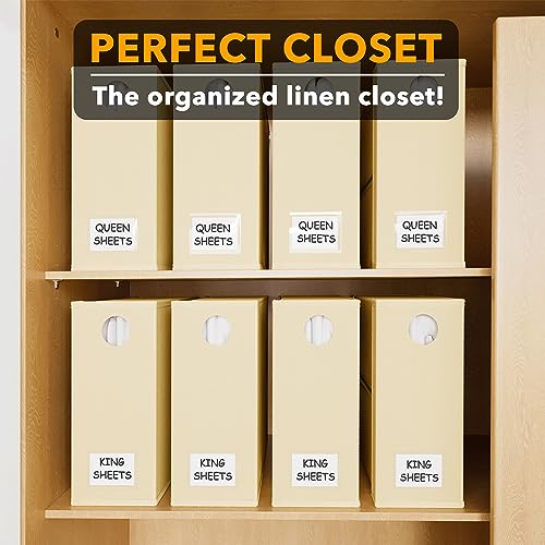 Foldable Bed Sheet Organizer 8 Pack - Linen Closet Storage Box with Window