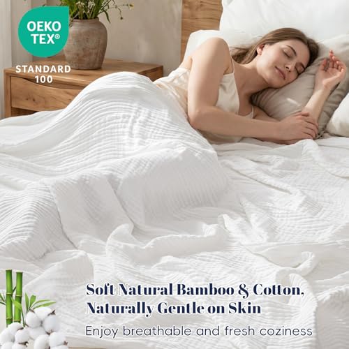 Cooling Muslin Blanket King Size - Soft & Breathable for Summer