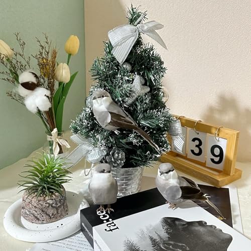 Northern Mockingbird Artificial Bird Ornament 2-Pack for Home Decor & Crafts
