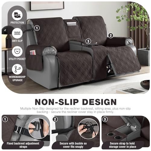 Waterproof Loveseat Recliner Cover with Center Console - 2 Seater