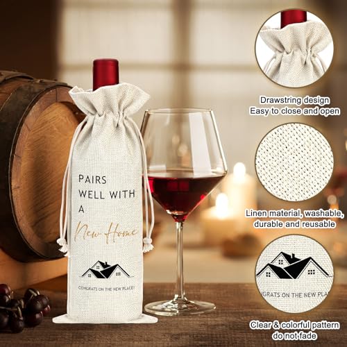 New Home Gift Basket with Wine Glasses and Scented Candle