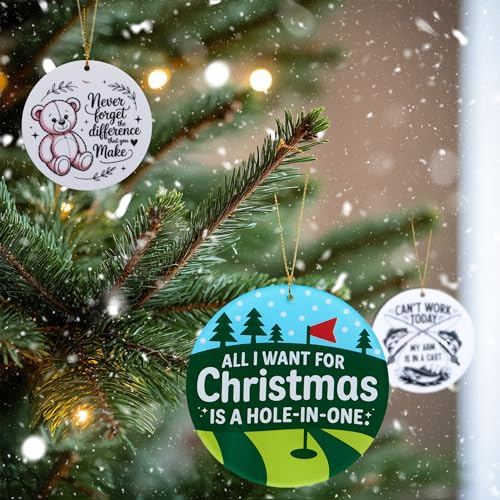 SOLMAY Golf Christmas Ornament — Hole-in-One Quote Variation
