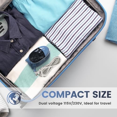 BEAUTURAL Mini Travel Steam Iron for Clothes with Dual Voltage