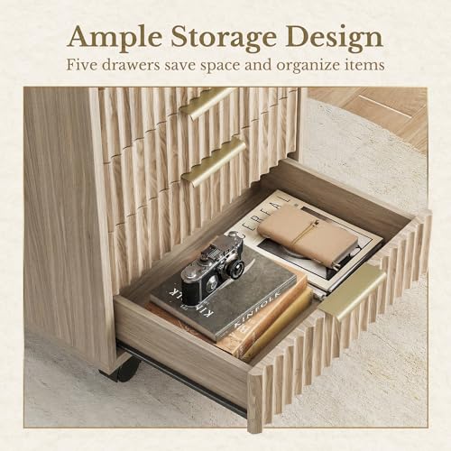 9-Drawer Vertical File Cabinet, Wooden Storage Organizer for Home Office