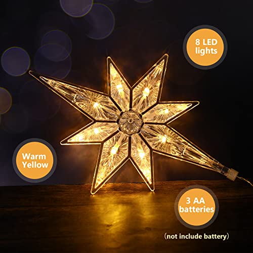 Christmas Window Star Lights - Bethlehem Style Hanging LED Silhouette Decoration - Warm White, 2 Pieces