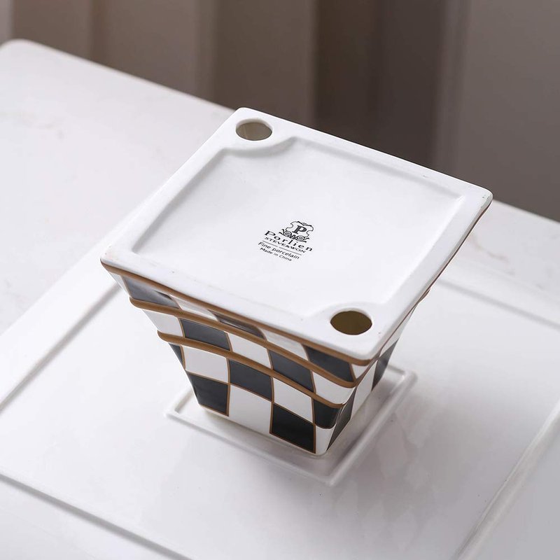 Porlien Checker Pattern 13-inch Cake Stand, Cake Holder, Serving Platter