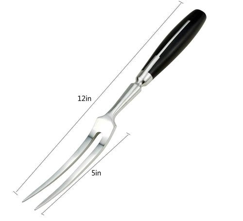 Kakamono Carving Fork, Meat Fork, 12 Inch Cooking Fork, Stainless Steel BBQ Fork, Long Metal Chef Pro Kitchen Forks for Barbecue, Serving, Cooking, Grilling, Roasting
