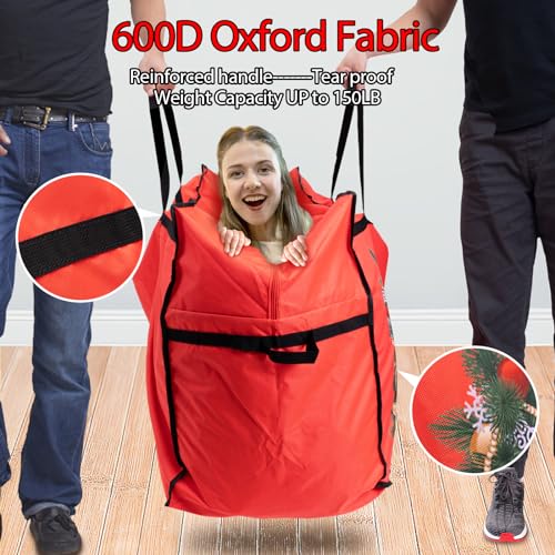 Extra Large Christmas Tree Storage Bag for 12 Ft Trees Red Oxford