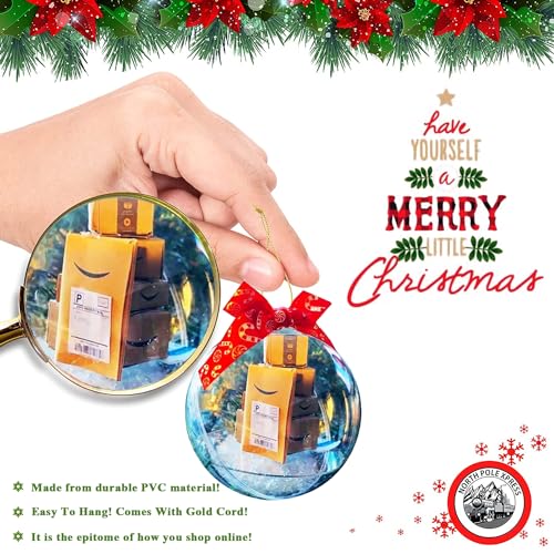 Christmas Tree Ornaments Mini Gift Box Set - Clear Plastic Holiday Decorations