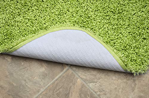 2-Piece Shaggy Bathroom Rug Set, Non-Slip Washable Nylon Bath Mats, Lime