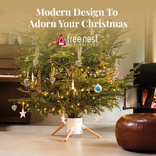 Modern Metal Christmas Tree Stand Base for 10ft Real Trees, White