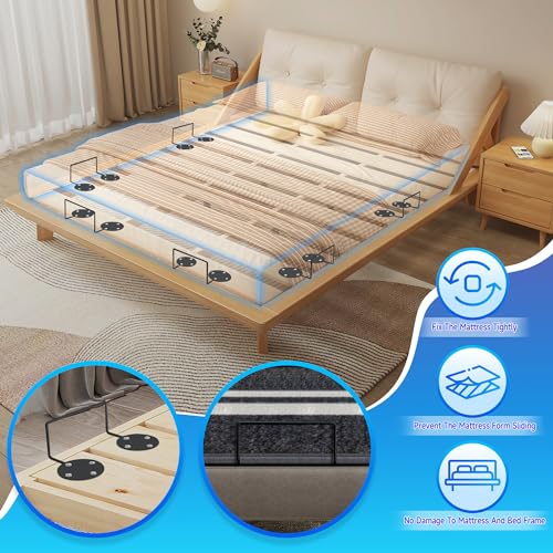 Mattress Retainer Bar for Bed Frame - Anti-Slip Holder (Set of 4)