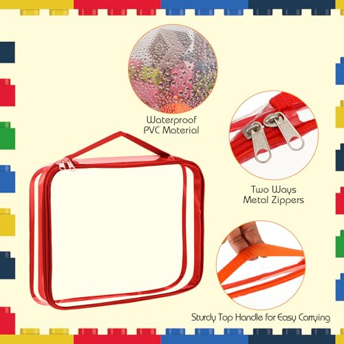6-Pack Clear Toy Storage Bags with Handles, Waterproof PVC Organizer