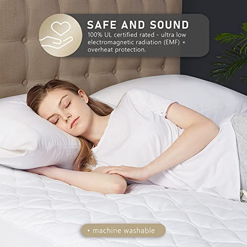 California King Heated Mattress Pad with Dual Control & 20 Heat Settings