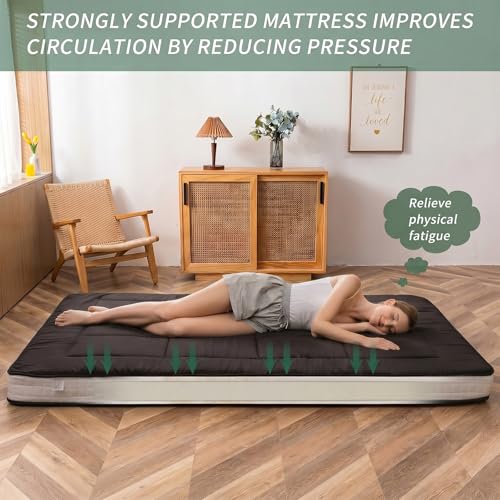 Full Size Japanese Floor Mattress, Extra Thick Folding Futon Sleeping Pad