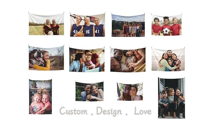 Custom Photo Tapestry Wall Hanging - Personalized 60x40 Inch Decor