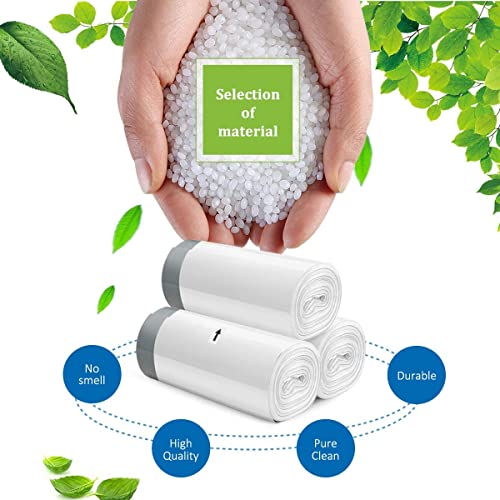 4 Gallon Drawstring Trash Bags - 140 Count Small White Garbage Bin Liners